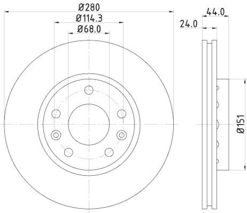 HELLA 8DD 355 116-151 Bremsscheibe