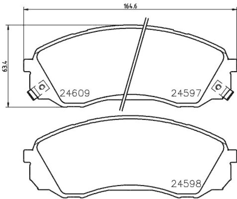 HELLA 8DB 355 013-541 Bremsbelagsatz, Scheibenbremsbelag für HYUNDAI/KIA