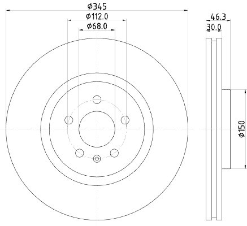 HELLA 8DD 355 128-501 Bremsscheibe für AUDI