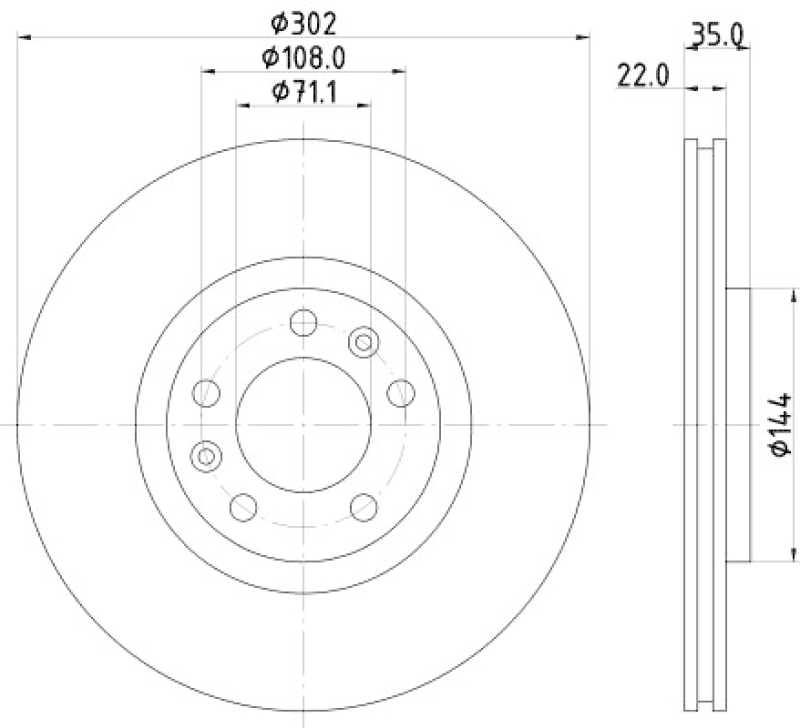 HELLA 8DD 355 116-231 Bremsscheibe 54971PRO