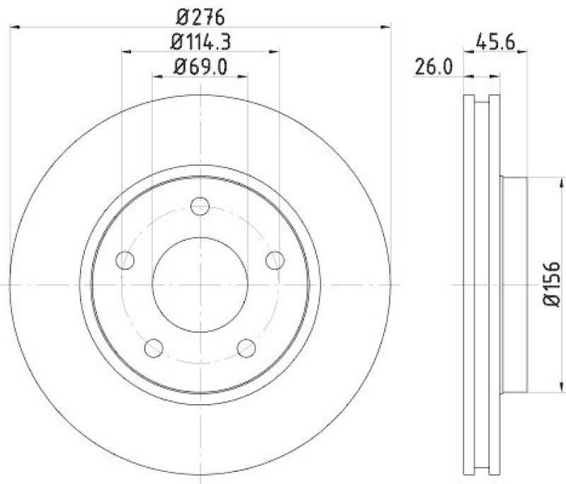 HELLA 8DD 355 116-241 Bremsscheibe für MITSU./DODGE