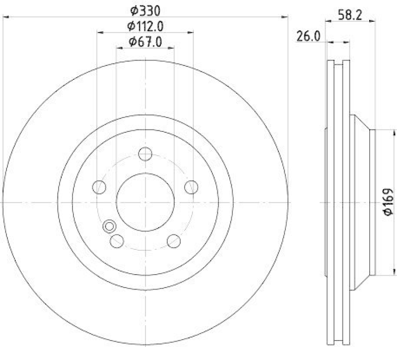 HELLA 8DD 355 116-281 Bremsscheibe 54979PRO