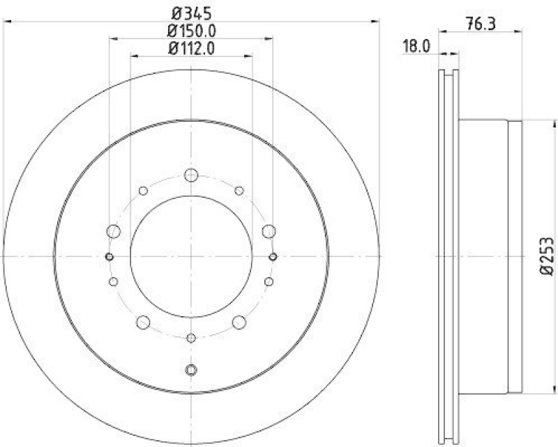 HELLA 8DD 355 116-331 Bremsscheibe 54985PRO