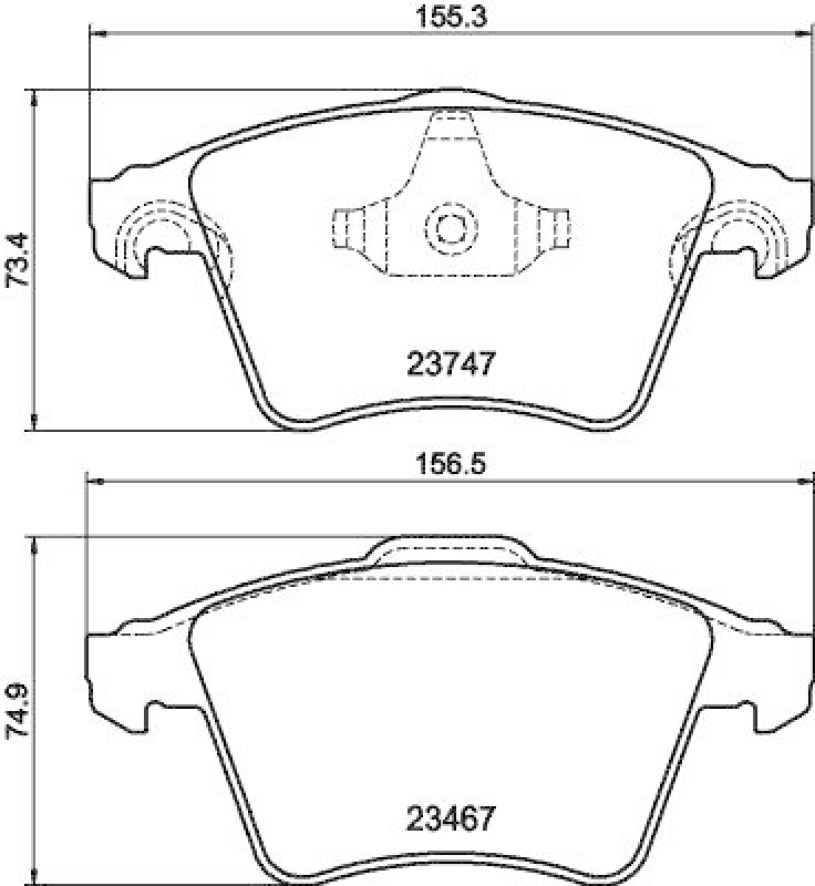 HELLA 8DB 355 013-811 Bremsbelagsatz, Scheibenbremsbelag für VW