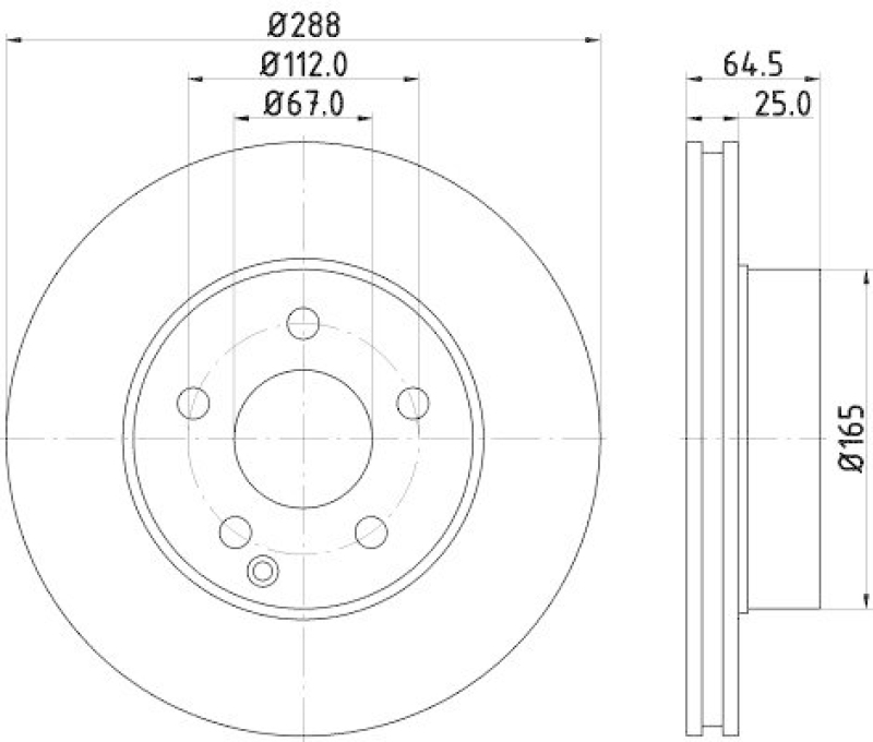 HELLA 8DD 355 128-701 Bremsscheibe für MB