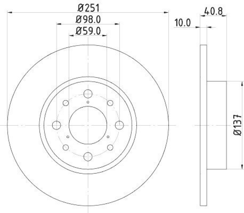 HELLA 8DD 355 116-441 Bremsscheibe 55023PRO