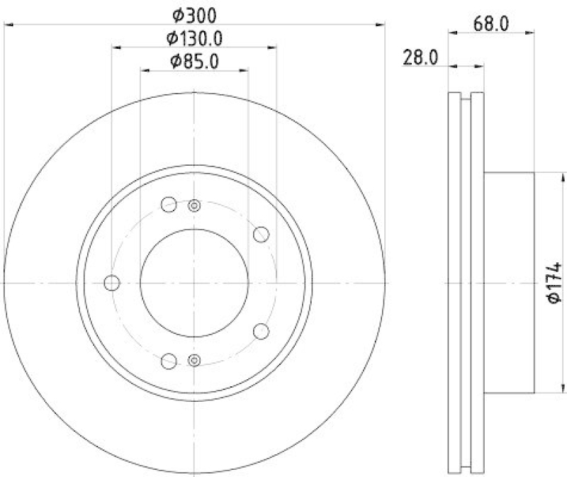 HELLA 8DD 355 116-461 Bremsscheibe 55030PRO