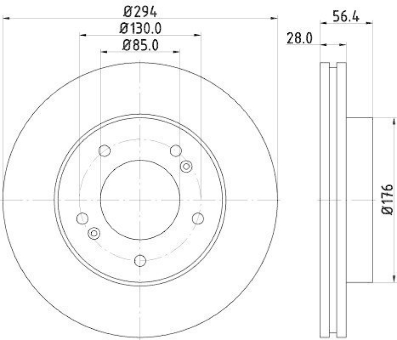 HELLA 8DD 355 116-471 Bremsscheibe 55032PRO