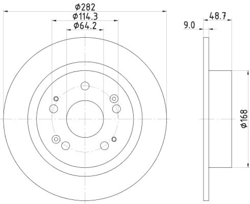 HELLA 8DD 355 116-521 Bremsscheibe 55043