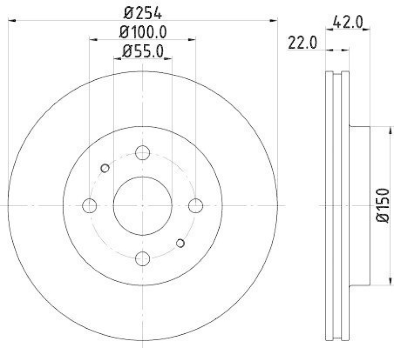 HELLA 8DD 355 116-541 Bremsscheibe 55045PRO