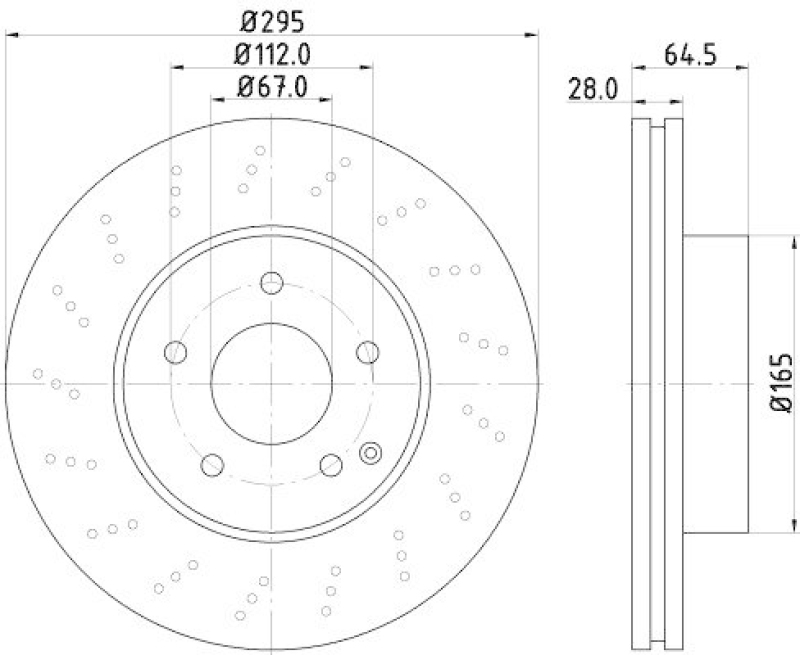 HELLA 8DD 355 128-801 Bremsscheibe für MB