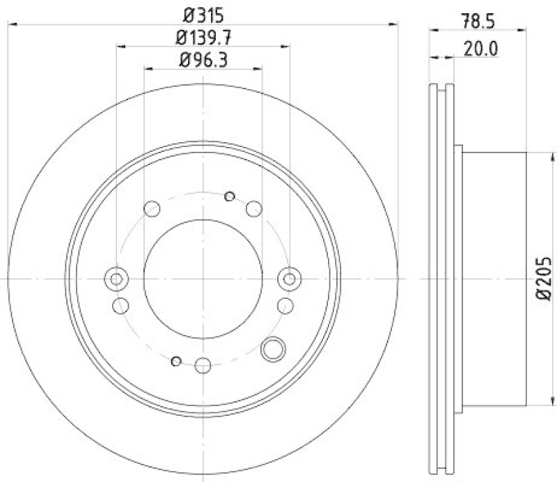 HELLA 8DD 355 116-571 Bremsscheibe 55050