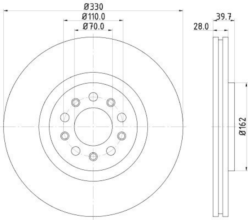 HELLA 8DD 355 116-651 Bremsscheibe