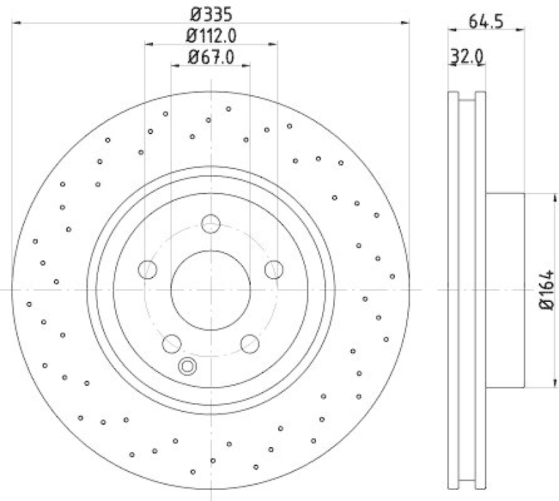 HELLA 8DD 355 128-871 Bremsscheibe für MB