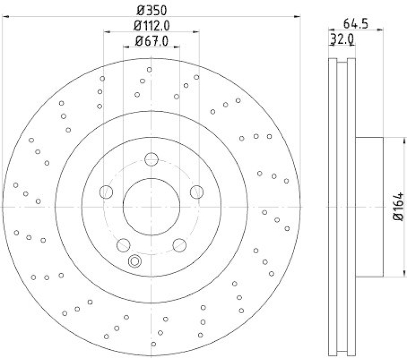 HELLA 8DD 355 128-931 Bremsscheibe für MB