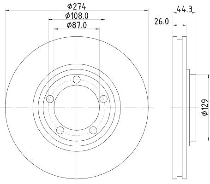 HELLA 8DD 355 116-741 Bremsscheibe 55218