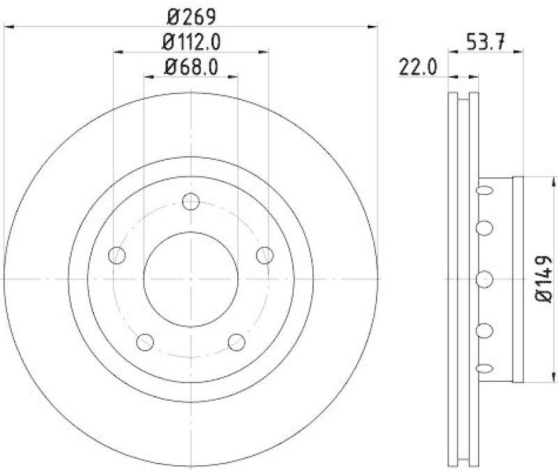 HELLA 8DD 355 128-951 Bremsscheibe für VW/AUDI