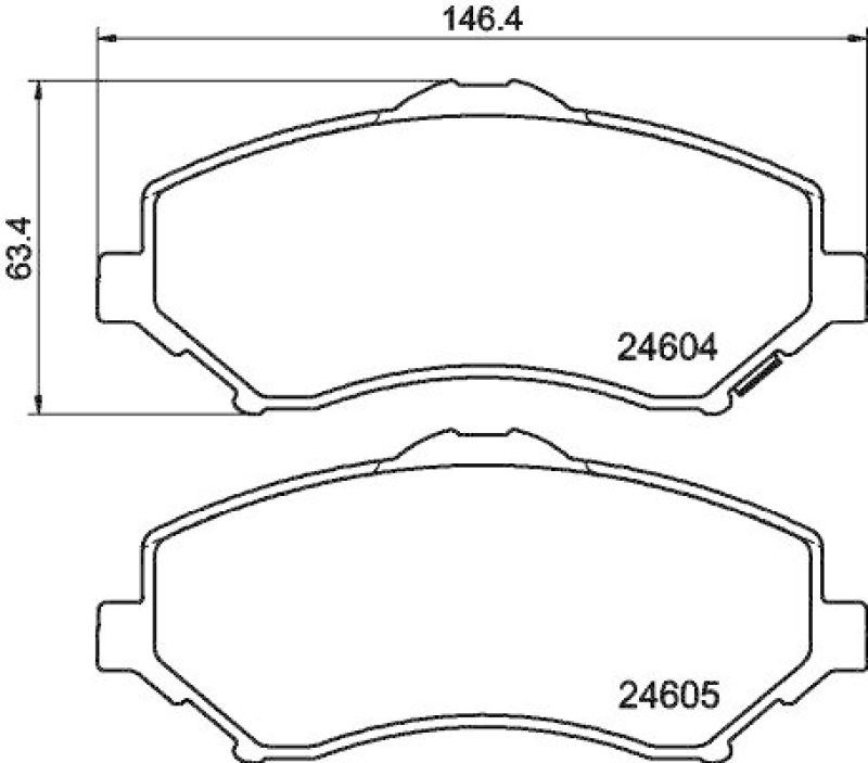 HELLA 8DB 355 014-321 Bremsbelagsatz, Scheibenbremsbelag für DODGE/FIAT/CHRYSLER/...