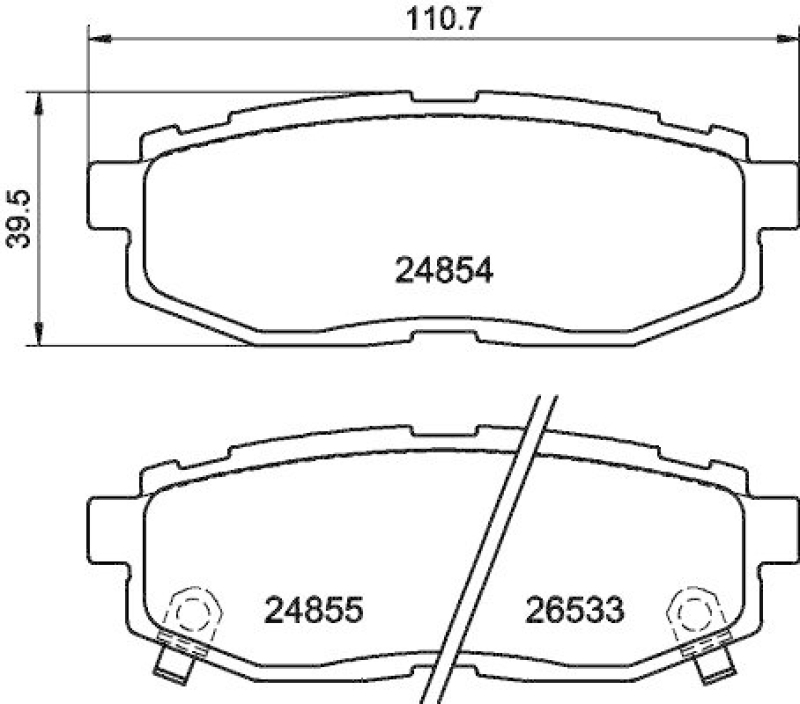 HELLA 8DB 355 014-341 Bremsbelagsatz, Scheibenbremsbelag für SUBARU