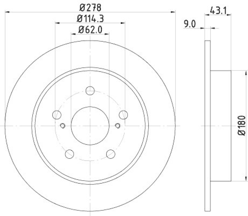 HELLA 8DD 355 116-791 Bremsscheibe für SUZUKI