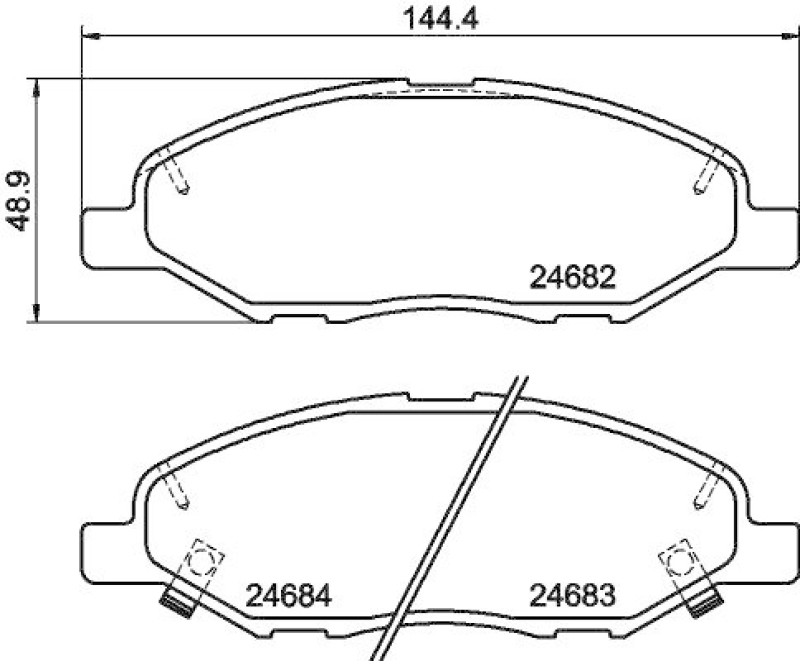 HELLA 8DB 355 014-371 Bremsbelagsatz, Scheibenbremsbelag für NISSAN