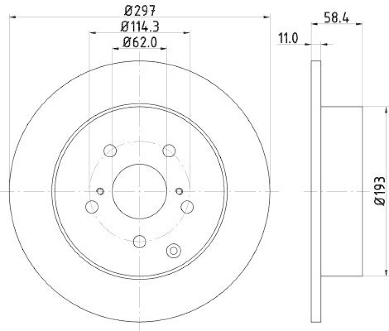 HELLA 8DD 355 116-811 Bremsscheibe 55225