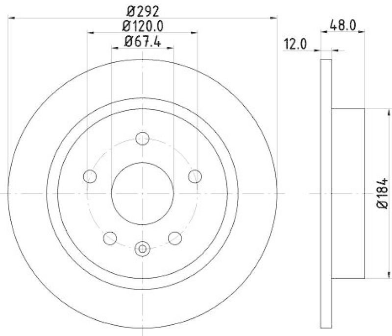 HELLA 8DD 355 116-831 Bremsscheibe für OPEL/SAAB/VAUXHALL/...