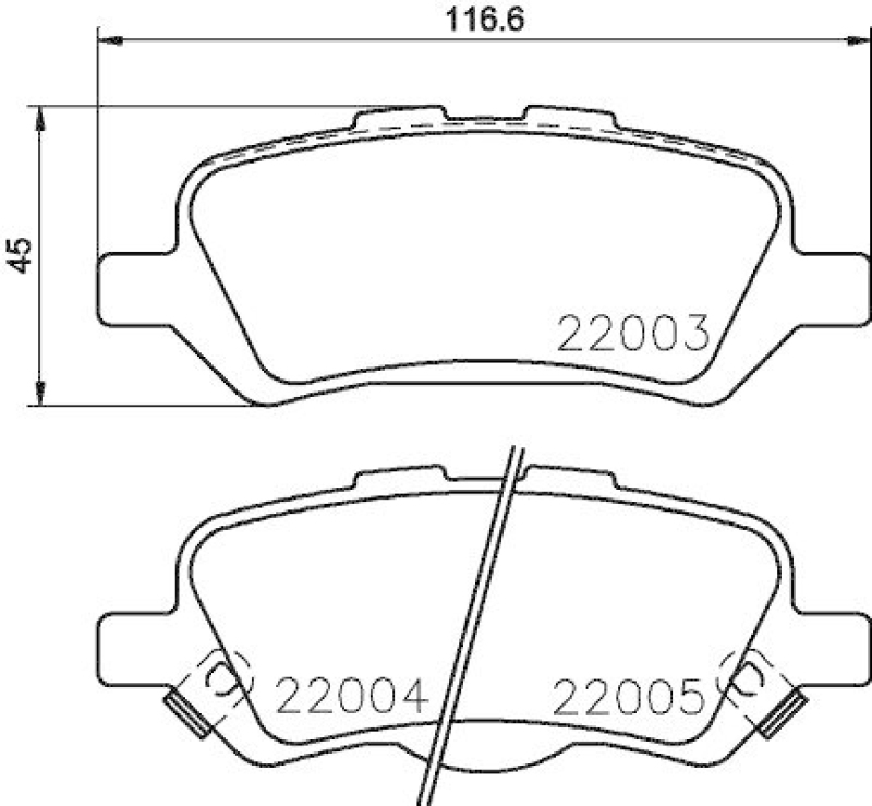 HELLA 8DB 355 023-051 Bremsbelagsatz, Scheibenbremsbelag