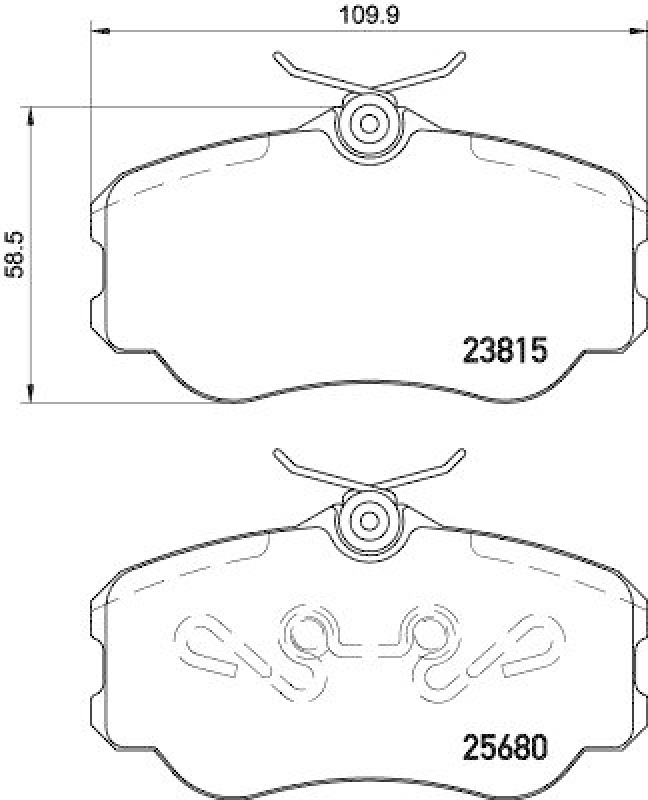 HELLA 8DB 355 023-071 Bremsbelagsatz, Scheibenbremsbelag für VW