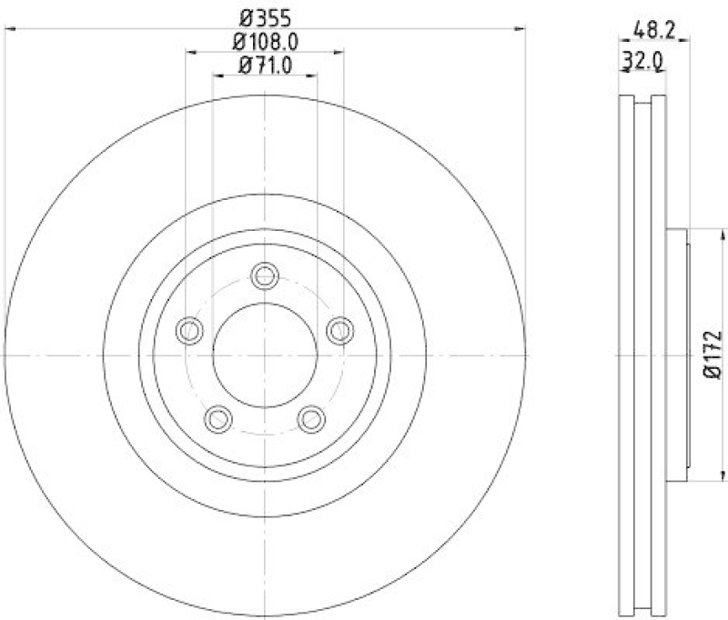 HELLA 8DD 355 129-071 Bremsscheibe für JAGUAR