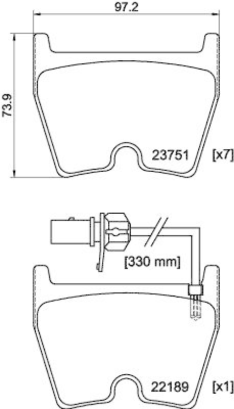 HELLA 8DB 355 023-081 Scheibenbremsbelagsatz