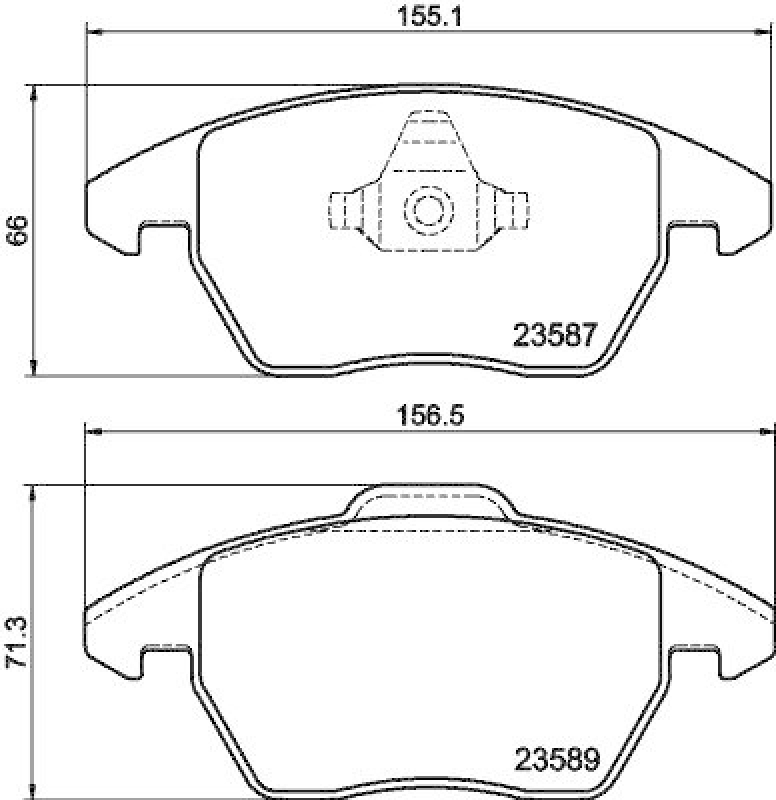 HELLA 8DB 355 014-511 Bremsbelagsatz, Scheibenbremsbelag für VW/AUDI