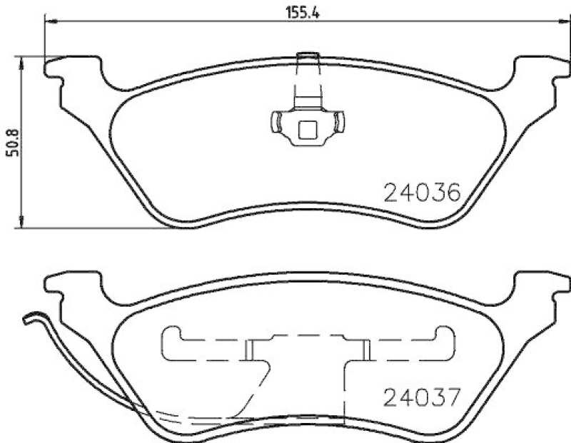 HELLA 8DB 355 023-111 Bremsbelagsatz, Scheibenbremsbelag für CHRYSLER VOYAGER III (GS)