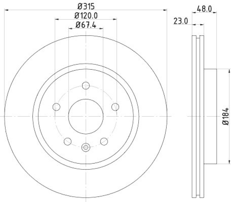 HELLA 8DD 355 129-101 Bremsscheibe für OPEL/CHEVROLET/SAAB