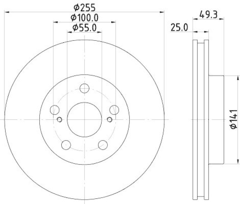 HELLA 8DD 355 116-981 Bremsscheibe 55250PRO