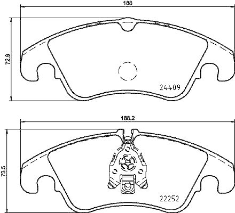 HELLA 8DB 355 023-221 Bremsbelagsatz, Scheibenbremsbelag für AUDI