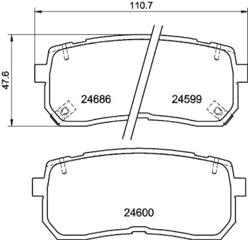 HELLA 8DB 355 023-231 Bremsbelagsatz, Scheibenbremsbelag für KIA