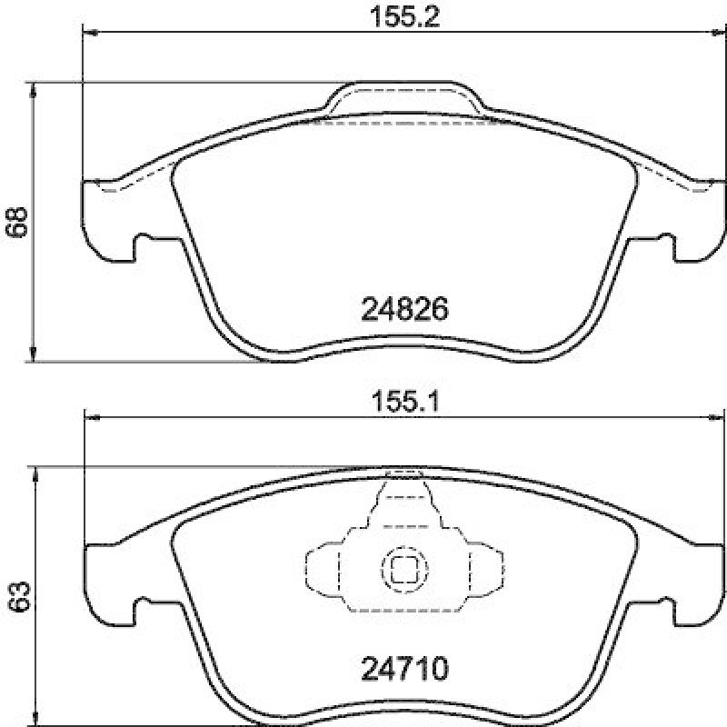 HELLA 8DB 355 014-591 Bremsbelagsatz, Scheibenbremsbelag für RENAULT