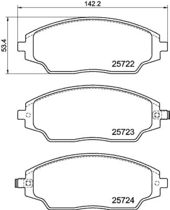 HELLA 8DB 355 023-241 Bremsbelagsatz, Scheibenbremsbelag für CHEVROLET