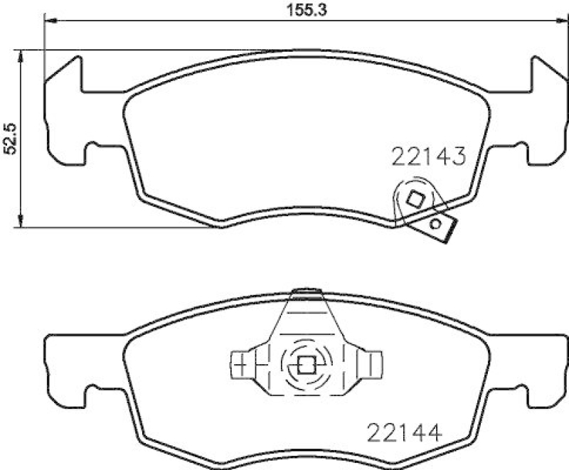 HELLA 8DB 355 023-261 Bremsbelagsatz, Scheibenbremsbelag