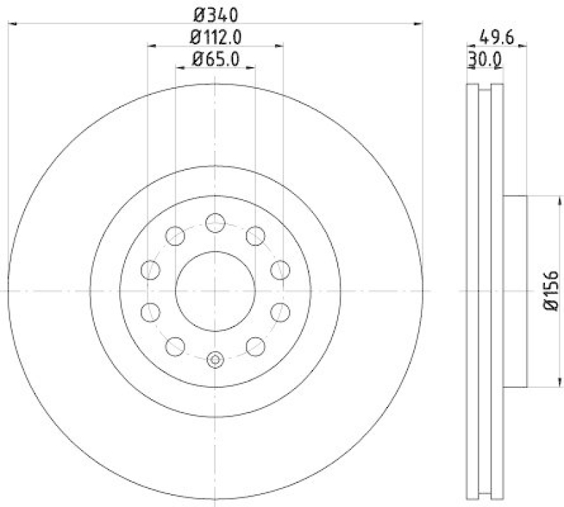 HELLA 8DD 355 129-241 Bremsscheibe für VW/SKODA/AUDI/SEAT