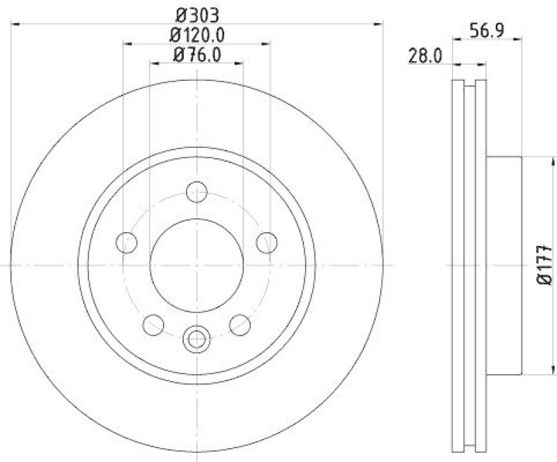 HELLA 8DD 355 117-151 Bremsscheibe 55289PRO