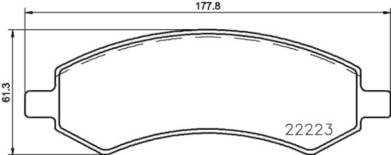 HELLA 8DB 355 023-331 Bremsbelagsatz, Scheibenbremsbelag für CHRYSLER/DODGE/RAM