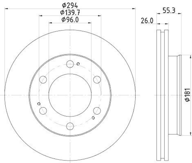 HELLA 8DD 355 117-161 Bremsscheibe 55290PRO