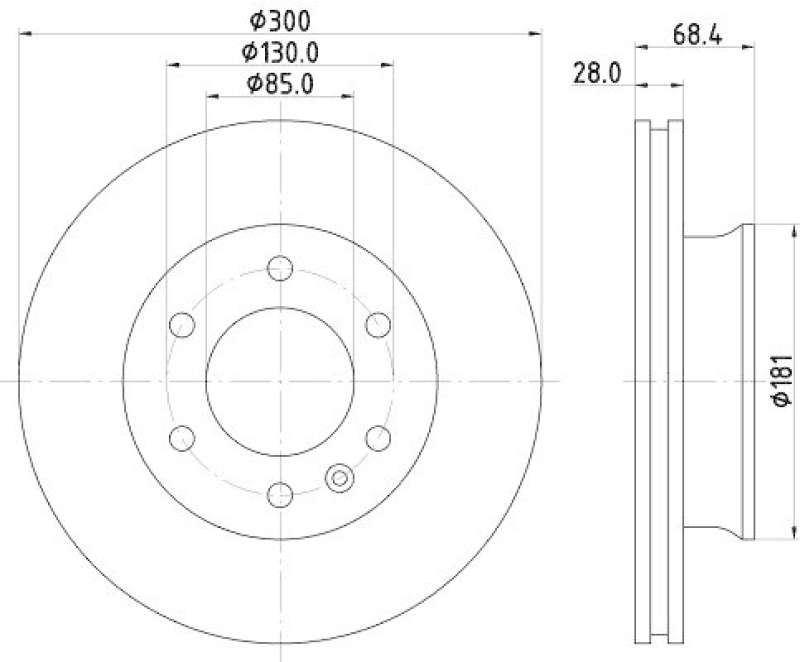 HELLA 8DD 355 129-281 Bremsscheibe für MB/VW