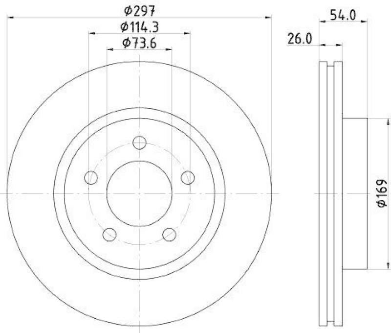 HELLA 8DD 355 117-221 Bremsscheibe 55300PRO