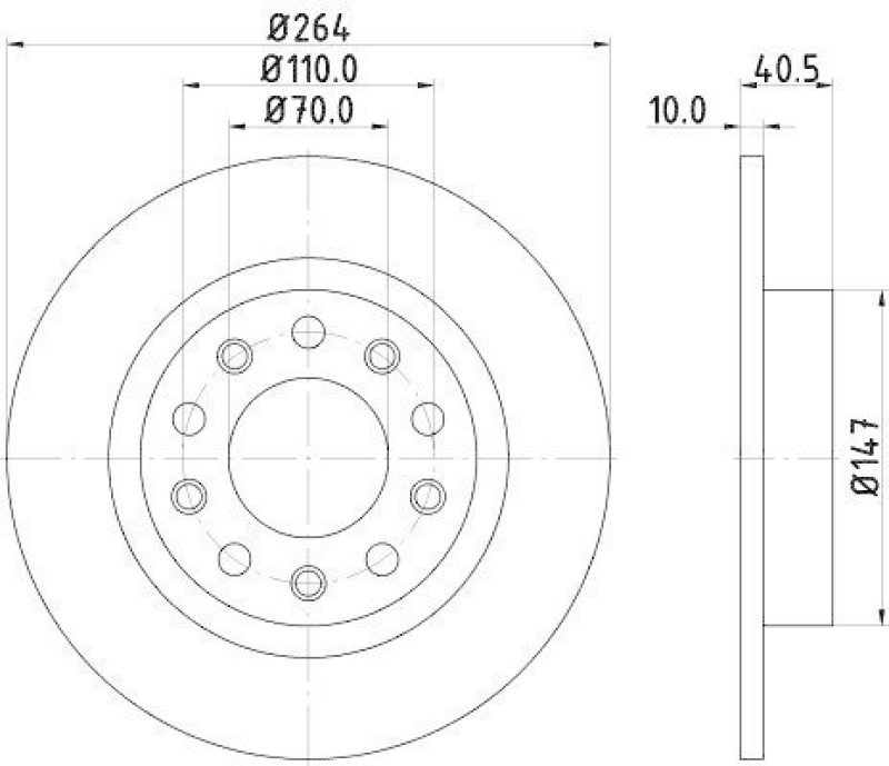 HELLA 8DD 355 117-241 Bremsscheibe 55302PRO