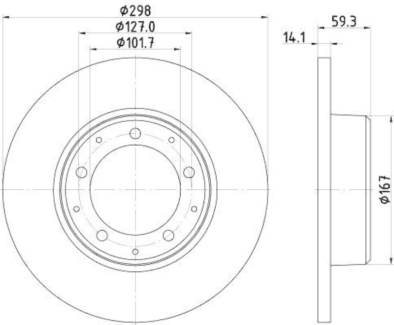 HELLA 8DD 355 117-271 Bremsscheibe