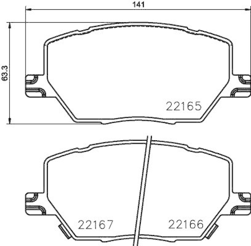 HELLA 8DB 355 024-711 Bremsbelagsatz, Scheibenbremsbelag für JEEP/FIAT