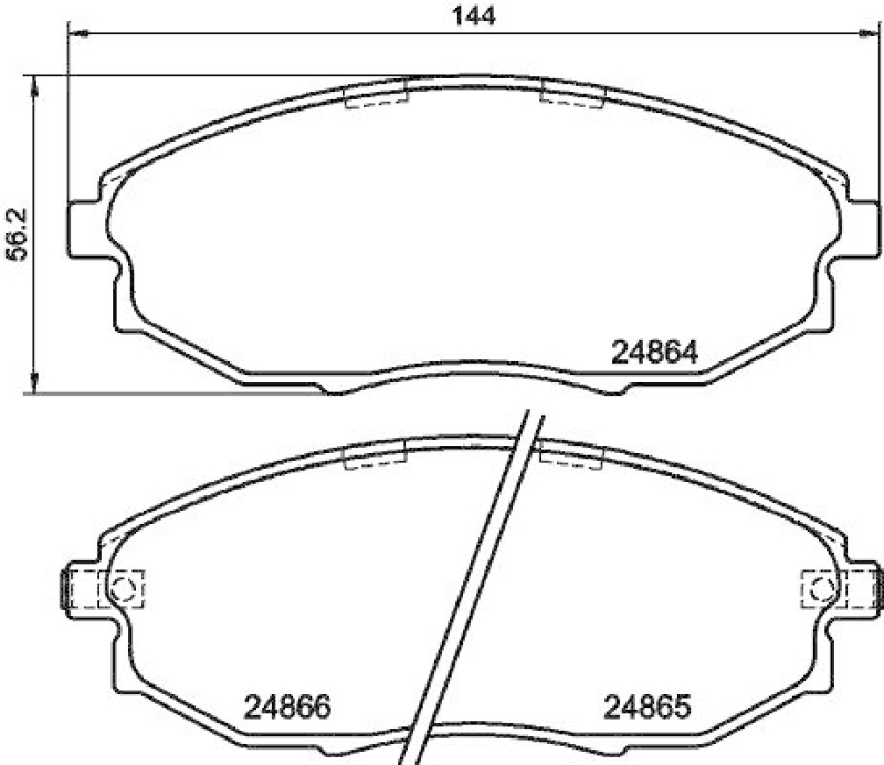 HELLA 8DB 355 014-931 Bremsbelagsatz, Scheibenbremsbelag für CHEVROLET